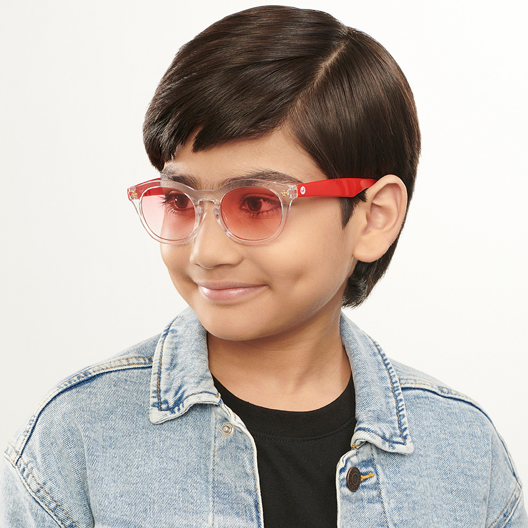 Hooper Crystal Transparent Full Rim Round left side