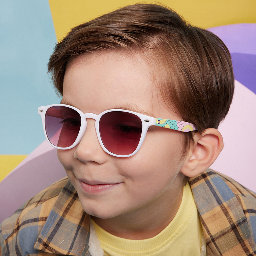 Hooper White Full Rim Square left side