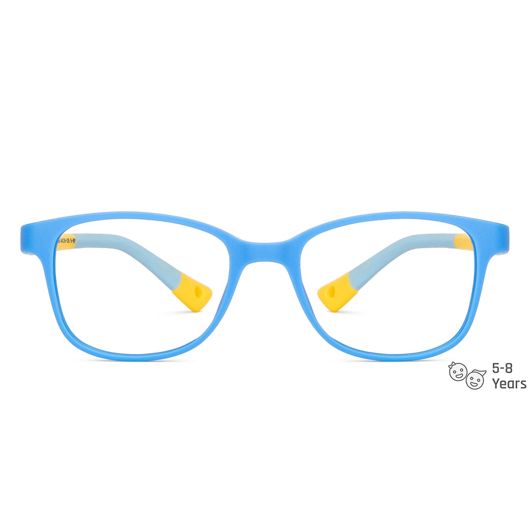 Hooper Screen Glasses Blue-Block Kids Computer Glasses: Sky Blue Yellow Sky Blue Full Rim Rectangle Kids  5-8 yrs  Hooper TR Flex Hooper HP E10004-C2 left side