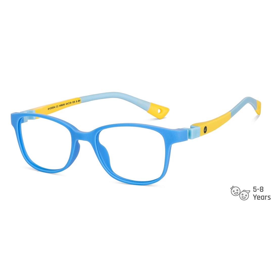 Hooper Screen Glasses Blue-Block Kids Computer Glasses: Sky Blue Yellow Sky Blue Full Rim Rectangle Kids  5-8 yrs  Hooper TR Flex Hooper HP E10004-C2 right side