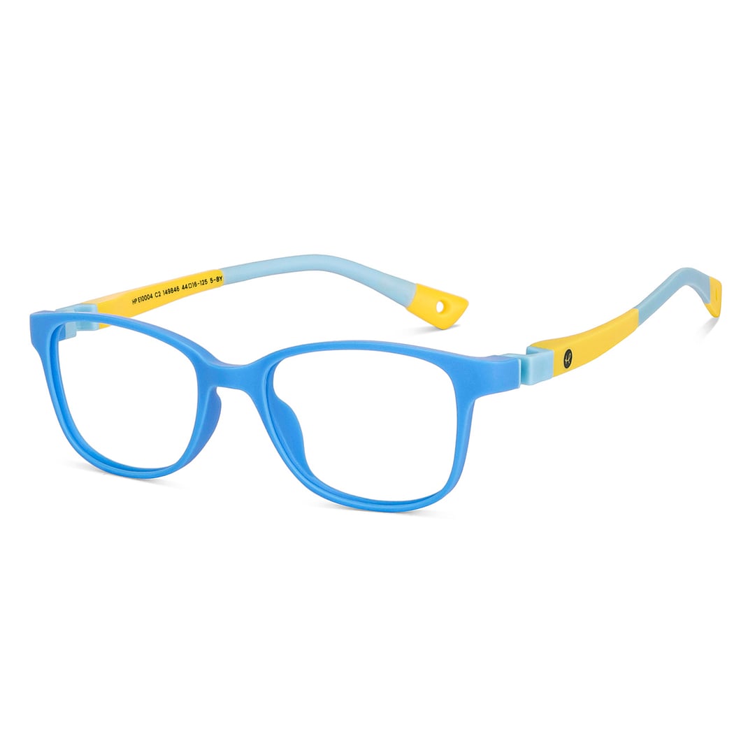 Hooper Screen Glasses Blue-Block Kids Computer Glasses: Sky Blue Yellow Sky Blue Full Rim Rectangle Kids  5-8 yrs  Hooper TR Flex Hooper HP E10004-C2 left side