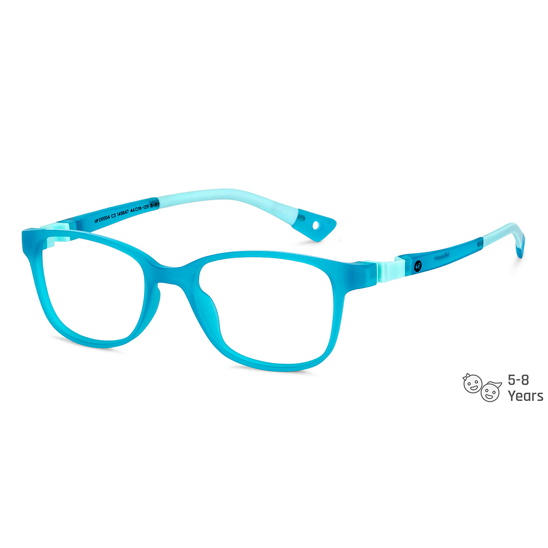 Hooper Screen Glasses Blue-Block Kids Computer Glasses: Blue Sky Blue Full Rim Square Kids  5-8 yrs  Hooper TR Flex Hooper HP E10004-C3 right side