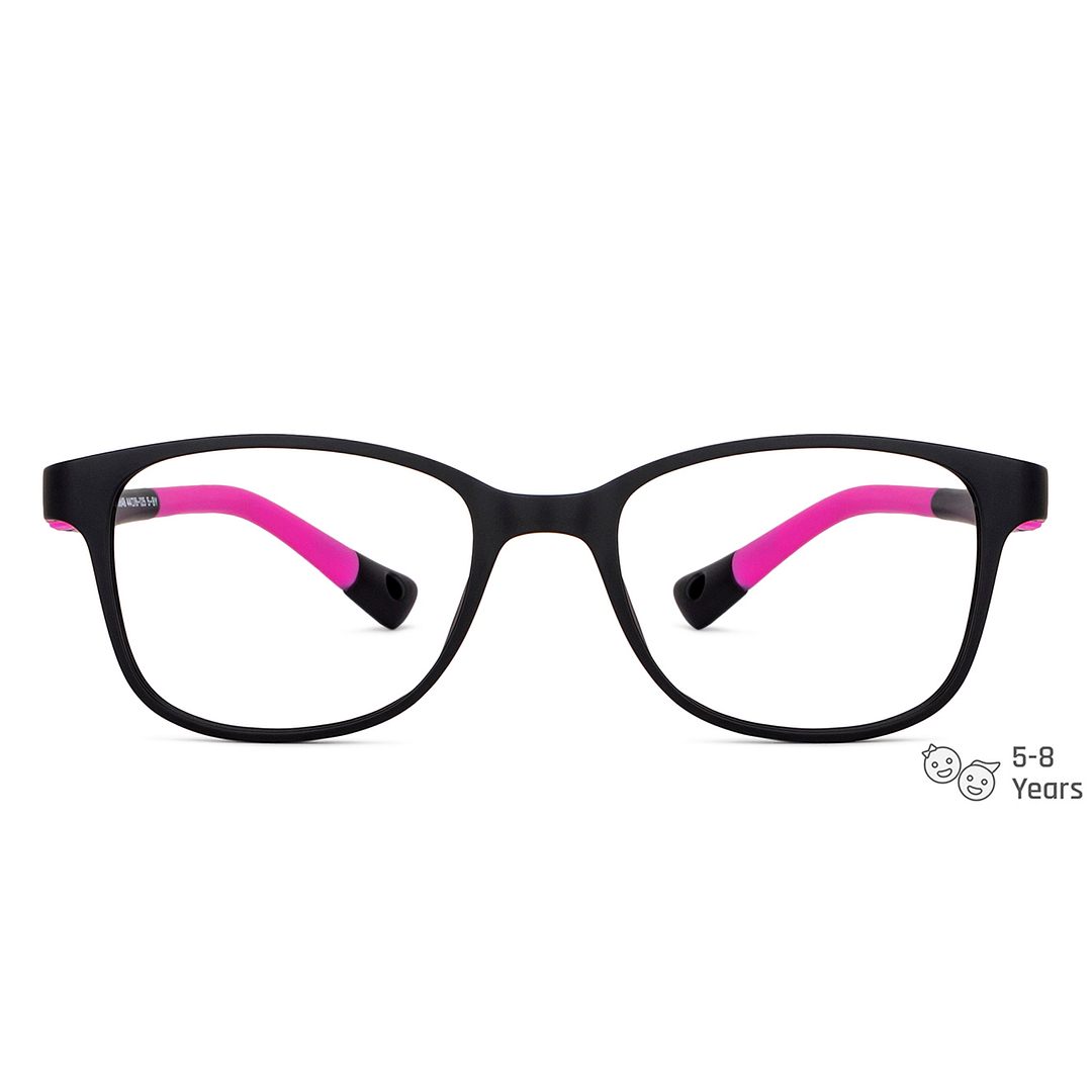 Hooper Screen Glasses Blue-Block Kids Computer Glasses: Black Purple Full Rim Rectangle Kids  5-8 yrs  Hooper TR Flex Hooper HP E10004-C4 left side