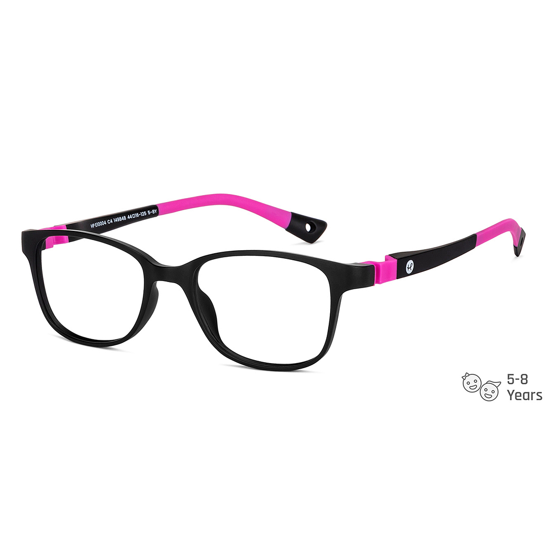 Hooper Screen Glasses Blue-Block Kids Computer Glasses: Black Purple Full Rim Rectangle Kids  5-8 yrs  Hooper TR Flex Hooper HP E10004-C4 right side