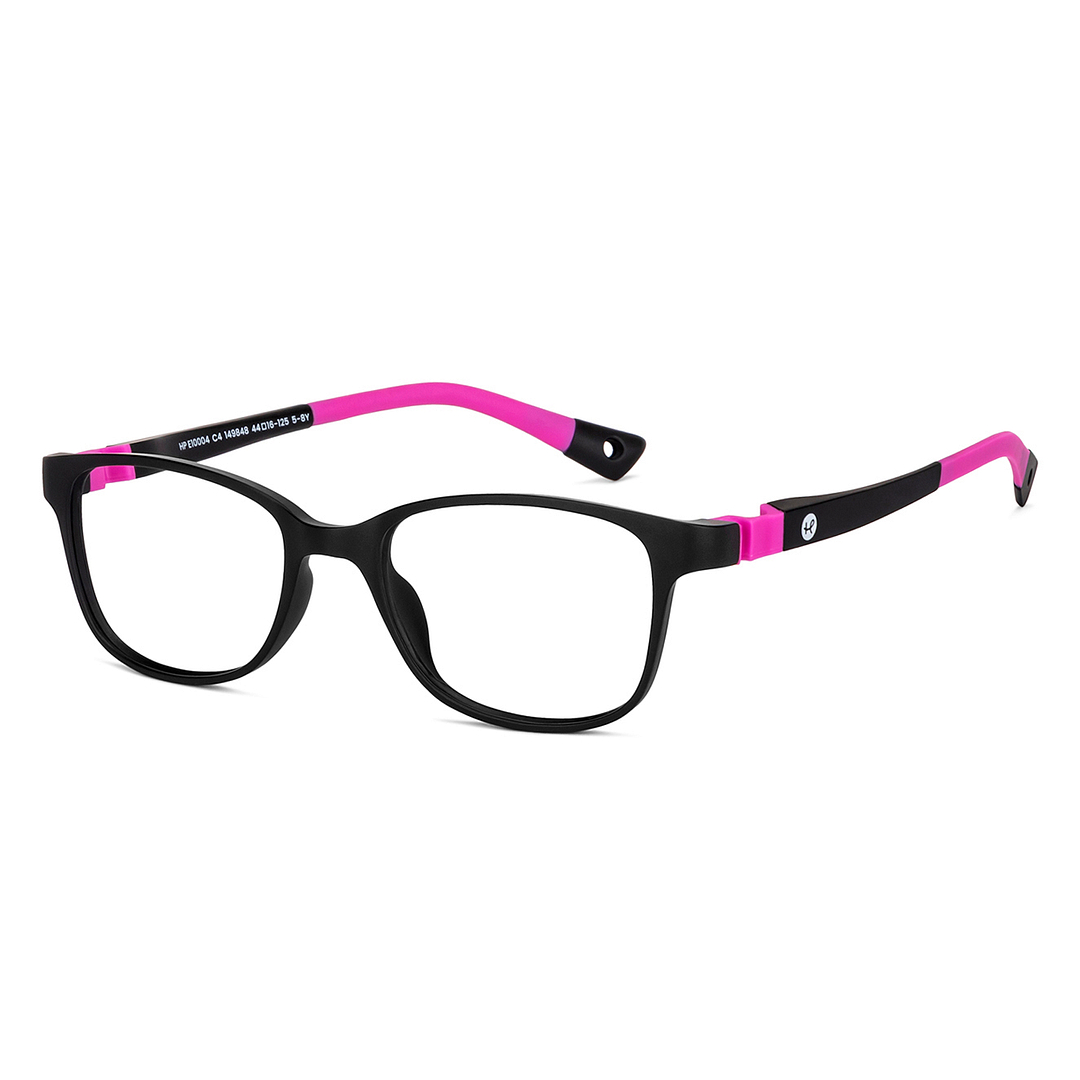 Hooper Screen Glasses Blue-Block Kids Computer Glasses: Black Purple Full Rim Rectangle Kids  5-8 yrs  Hooper TR Flex Hooper HP E10004-C4 left side
