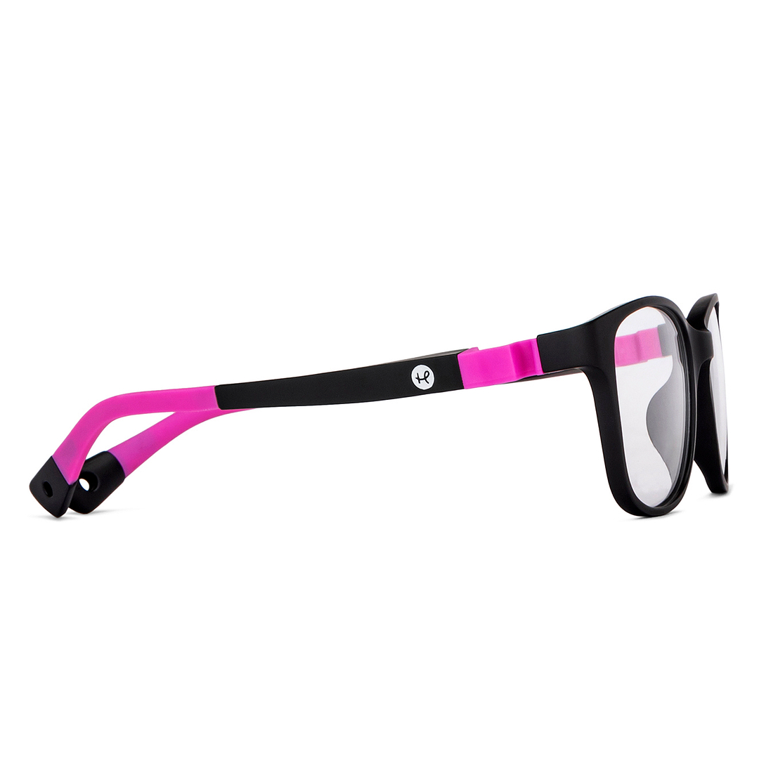 Hooper Screen Glasses Blue-Block Kids Computer Glasses: Black Purple Full Rim Rectangle Kids  5-8 yrs  Hooper TR Flex Hooper HP E10004-C4 left side