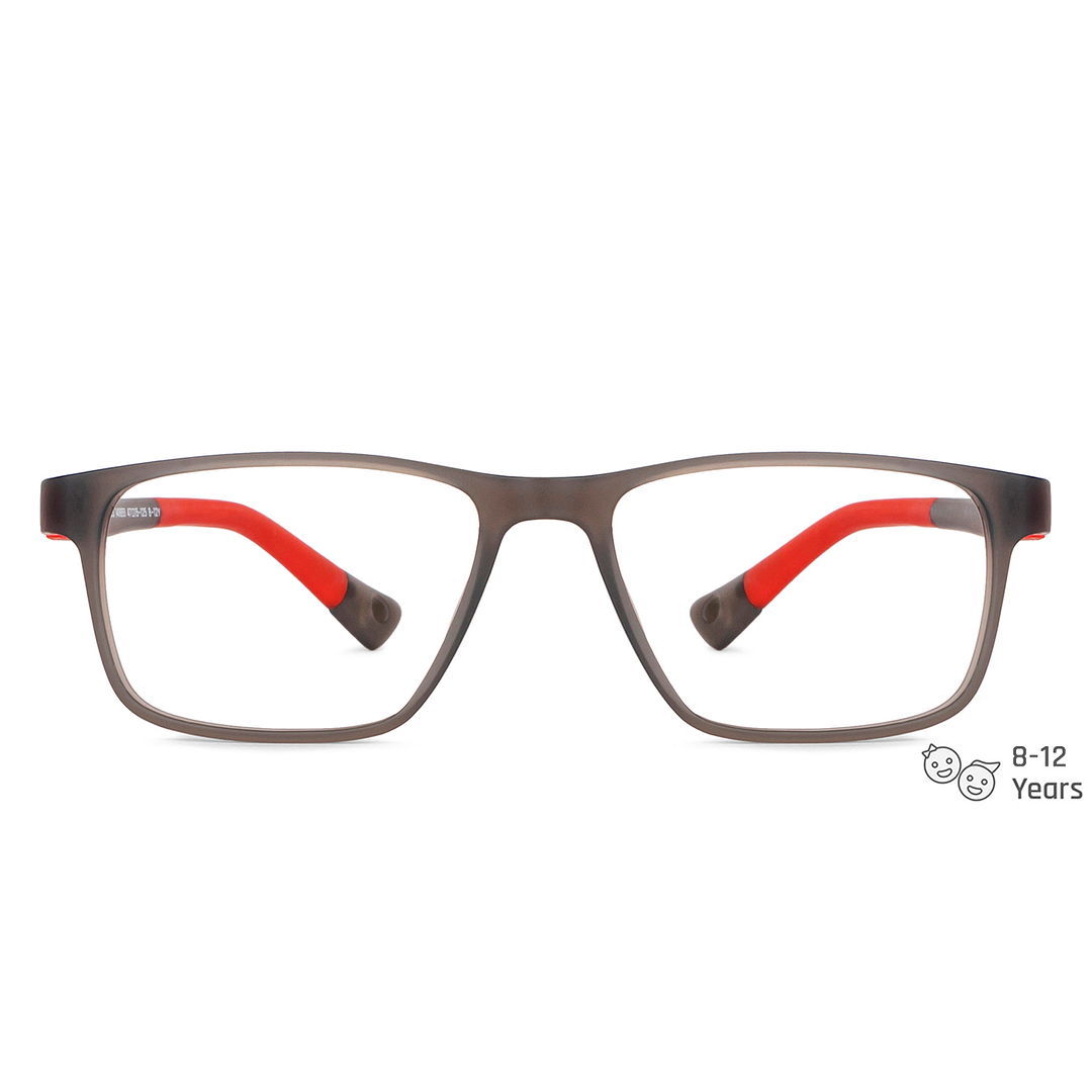 Hooper Screen Glasses Blue-Block Kids Computer Glasses: Grey Full Rim Rectangle Kids  8-12 yrs  Hooper TR Flex Hooper HP E10006-C3 left side