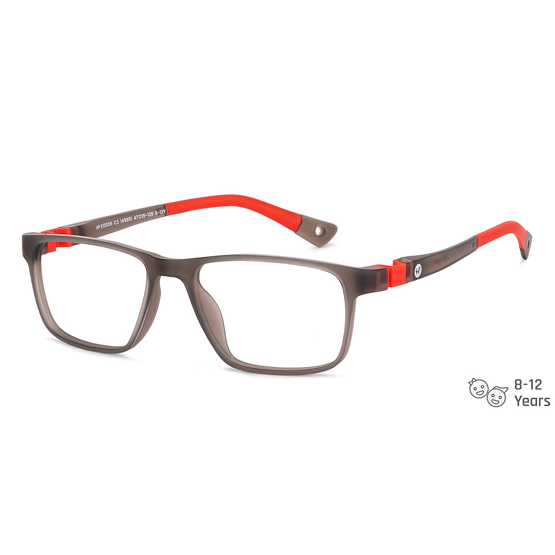 Hooper Screen Glasses Blue-Block Kids Computer Glasses: Grey Full Rim Rectangle Kids  8-12 yrs  Hooper TR Flex Hooper HP E10006-C3 right side