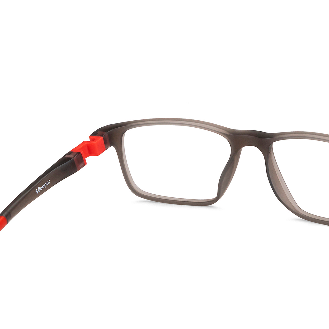 Hooper Screen Glasses Blue-Block Kids Computer Glasses: Grey Full Rim Rectangle Kids  8-12 yrs  Hooper TR Flex Hooper HP E10006-C3 right side