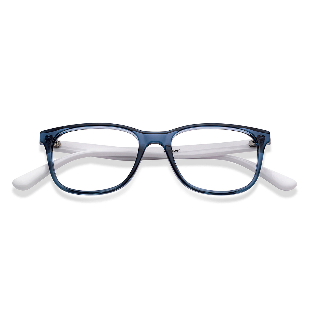 Hooper Sky Blue Full Rim Rectangle left side