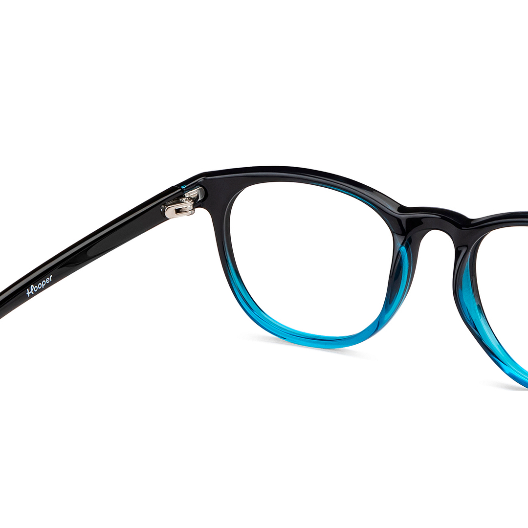 Hooper Blue Transparent Full Rim Round right side