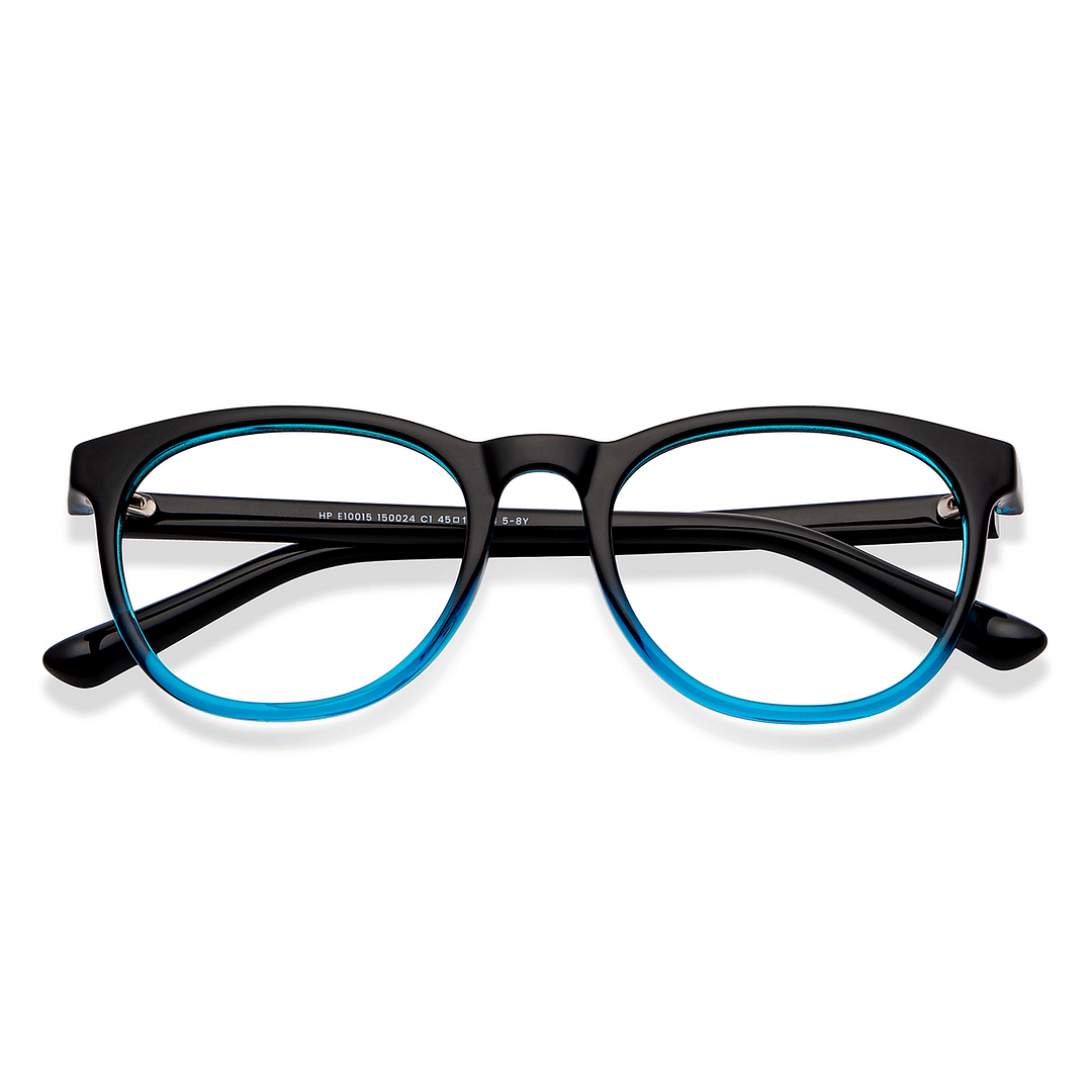Hooper Blue Transparent Full Rim Round left side