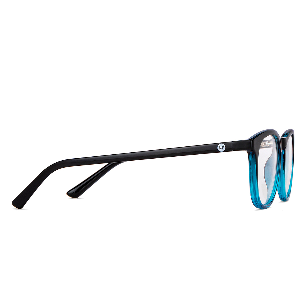 Hooper Blue Transparent Full Rim Round left side