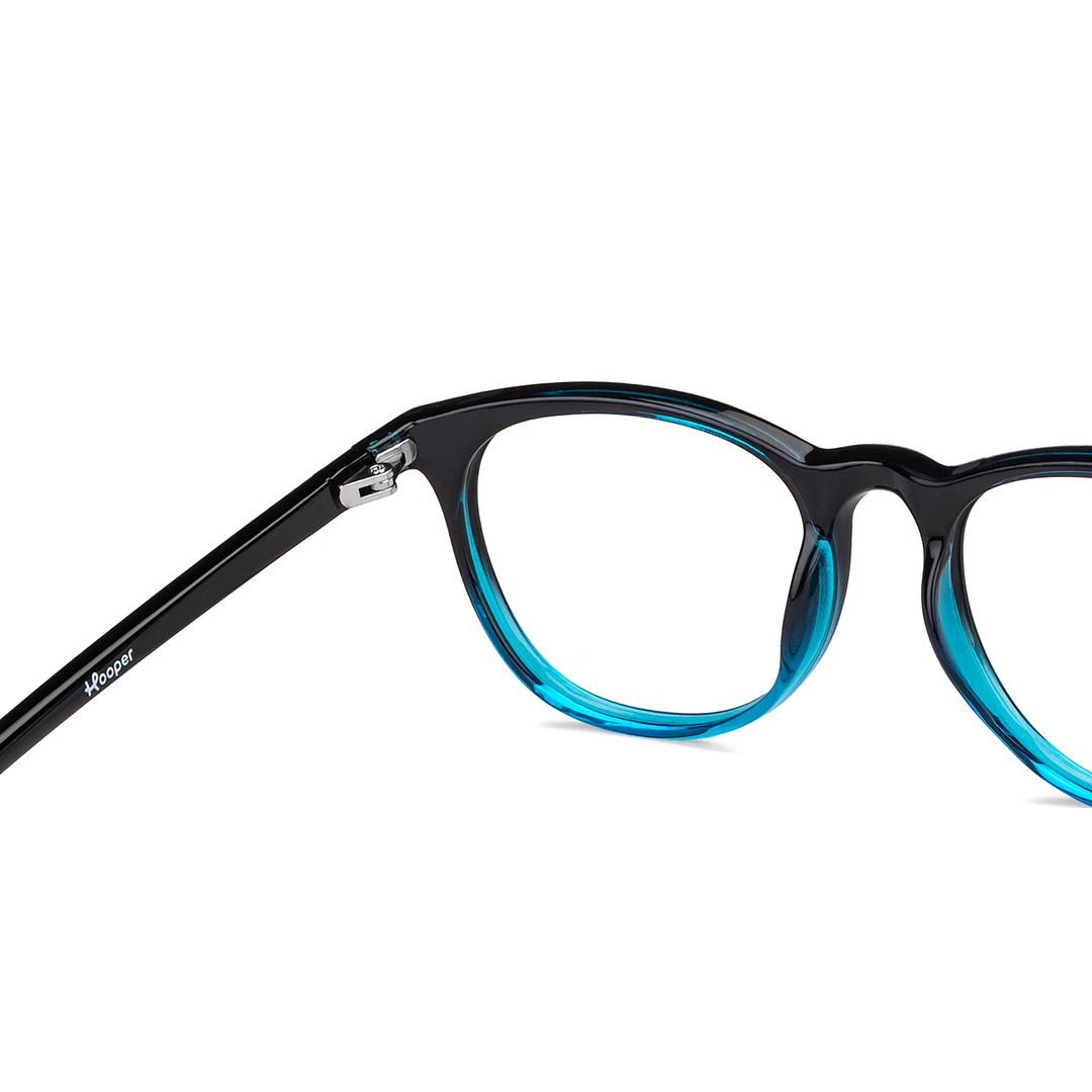 Hooper Blue Transparent Full Rim Round right side