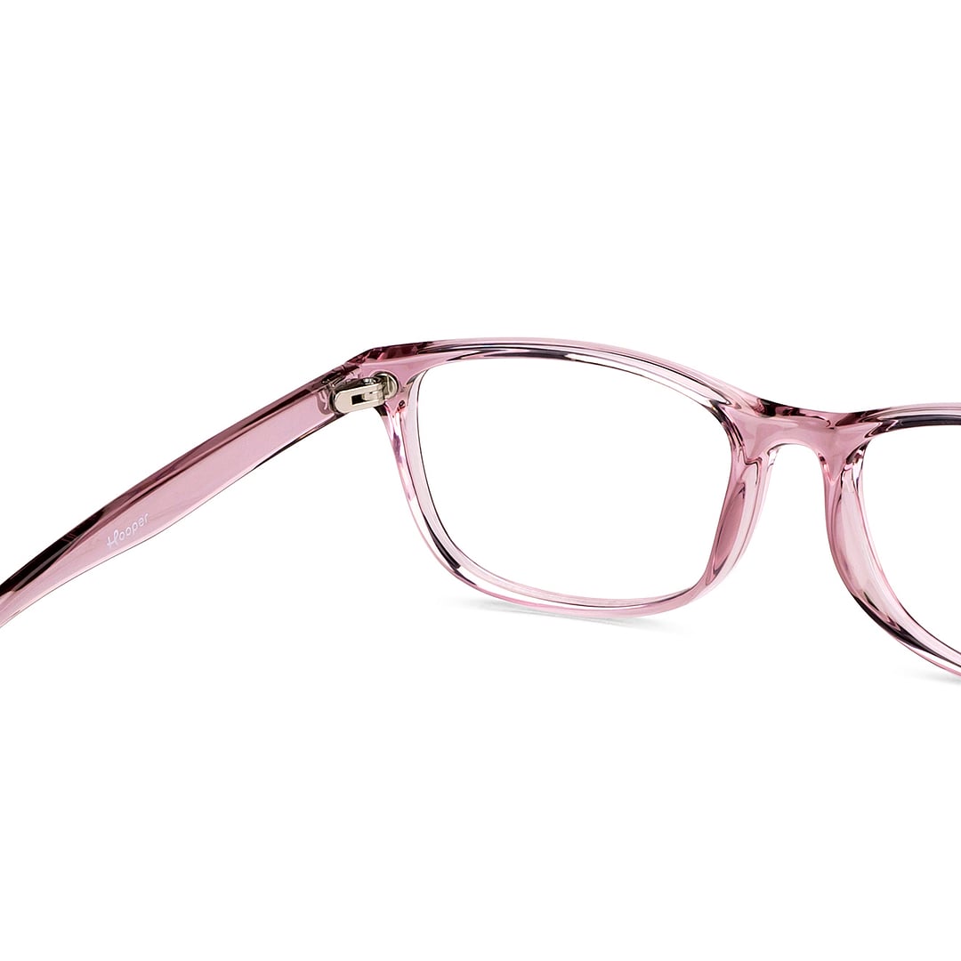Hooper Pink Transparent Full Rim Rectangle right side