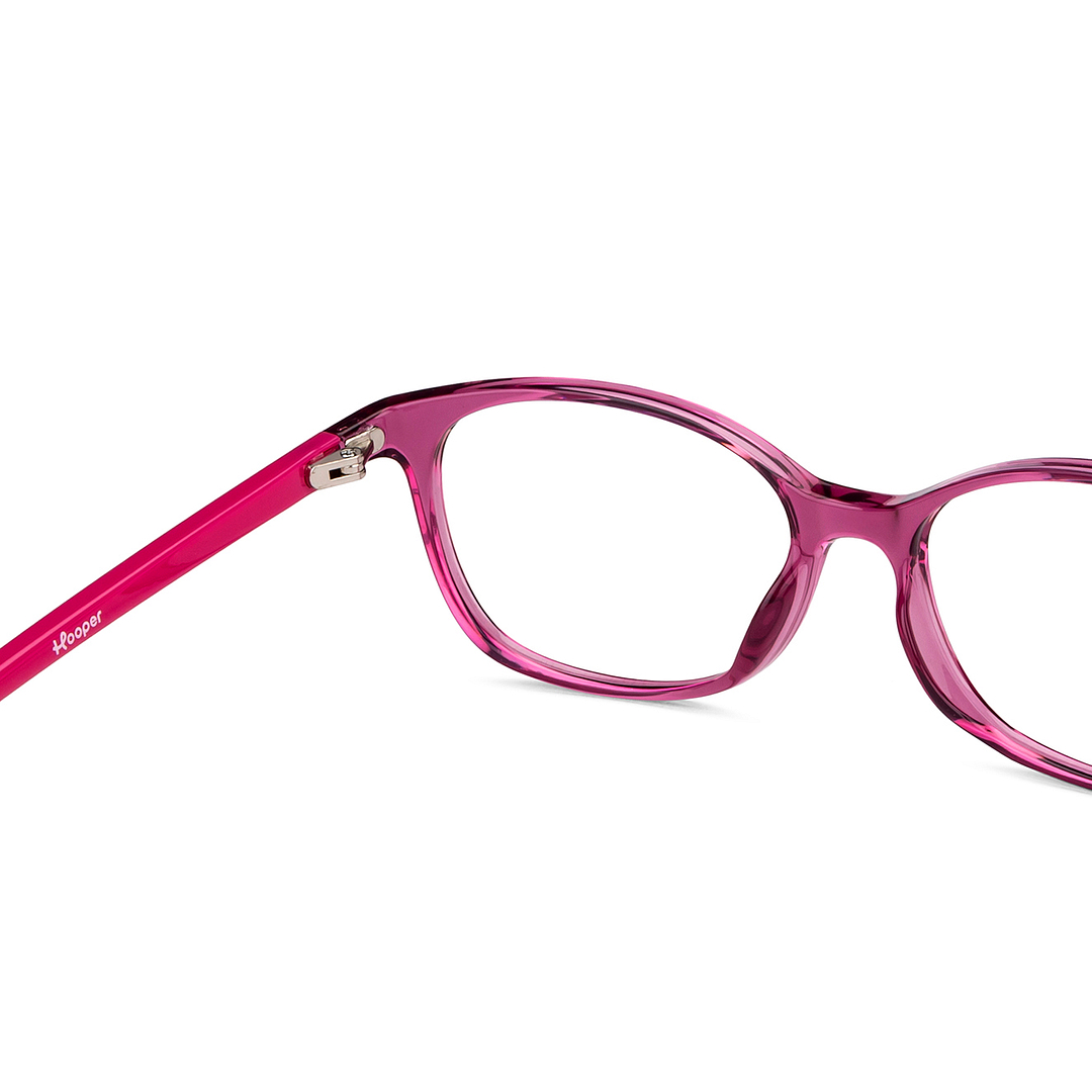 Hooper Online Pink Transparent Full Rim Cat Eye right side