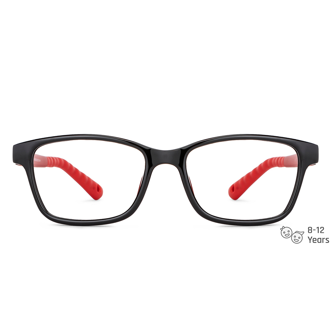 Hooper Screen Glasses Blue-Block Kids Computer Glasses: Black Blue Marron Red Full Rim Rectangle Kids  8-12 yrs  Hooper TR Flex Hooper HP E10038L-C2 left side