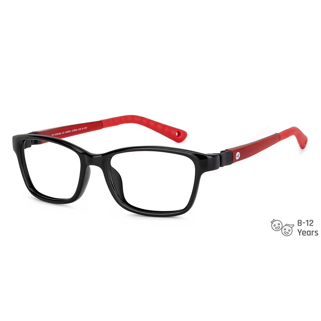 Hooper Screen Glasses Blue-Block Kids Computer Glasses: Black Blue Marron Red Full Rim Rectangle Kids  8-12 yrs  Hooper TR Flex Hooper HP E10038L-C2 right side