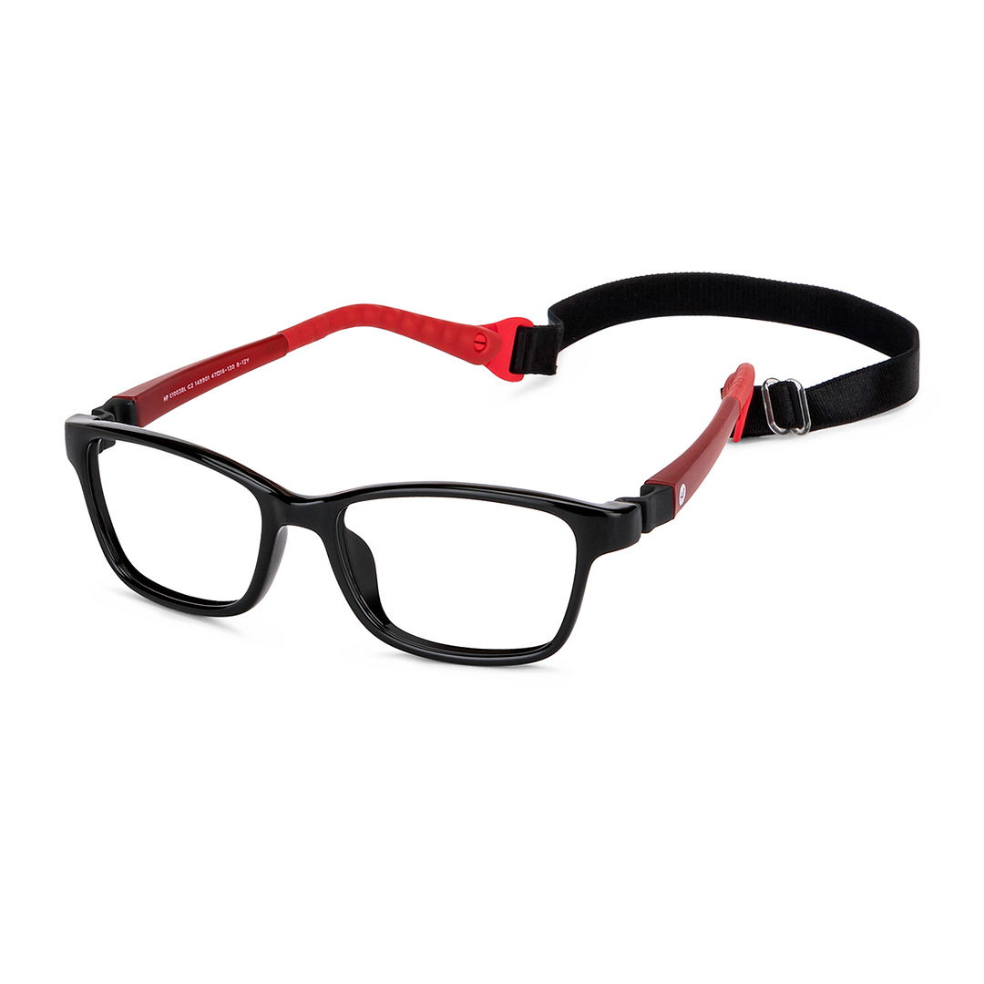 Hooper Screen Glasses Blue-Block Kids Computer Glasses: Black Blue Marron Red Full Rim Rectangle Kids  8-12 yrs  Hooper TR Flex Hooper HP E10038L-C2 right side
