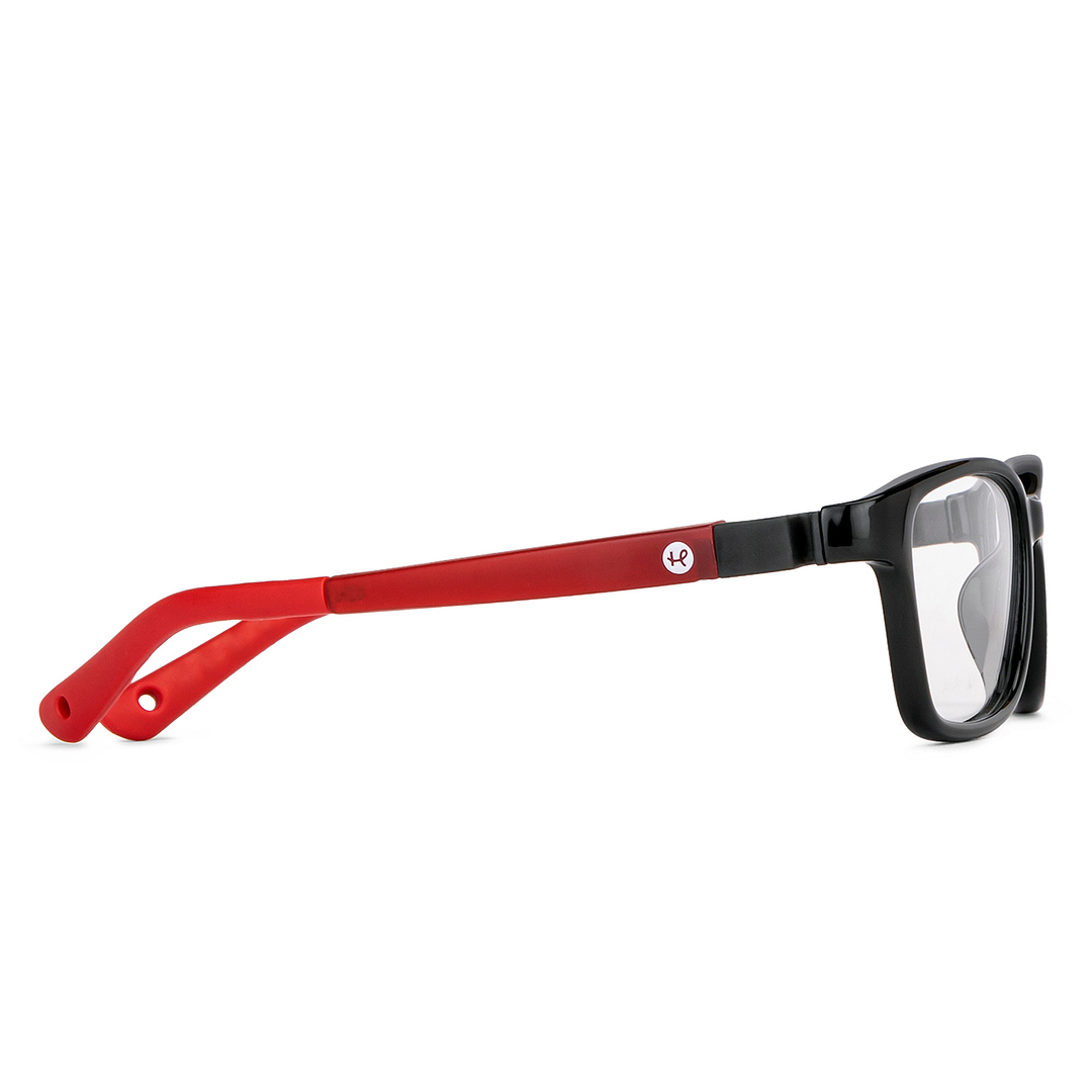 Hooper Screen Glasses Blue-Block Kids Computer Glasses: Black Blue Marron Red Full Rim Rectangle Kids  8-12 yrs  Hooper TR Flex Hooper HP E10038L-C2 left side
