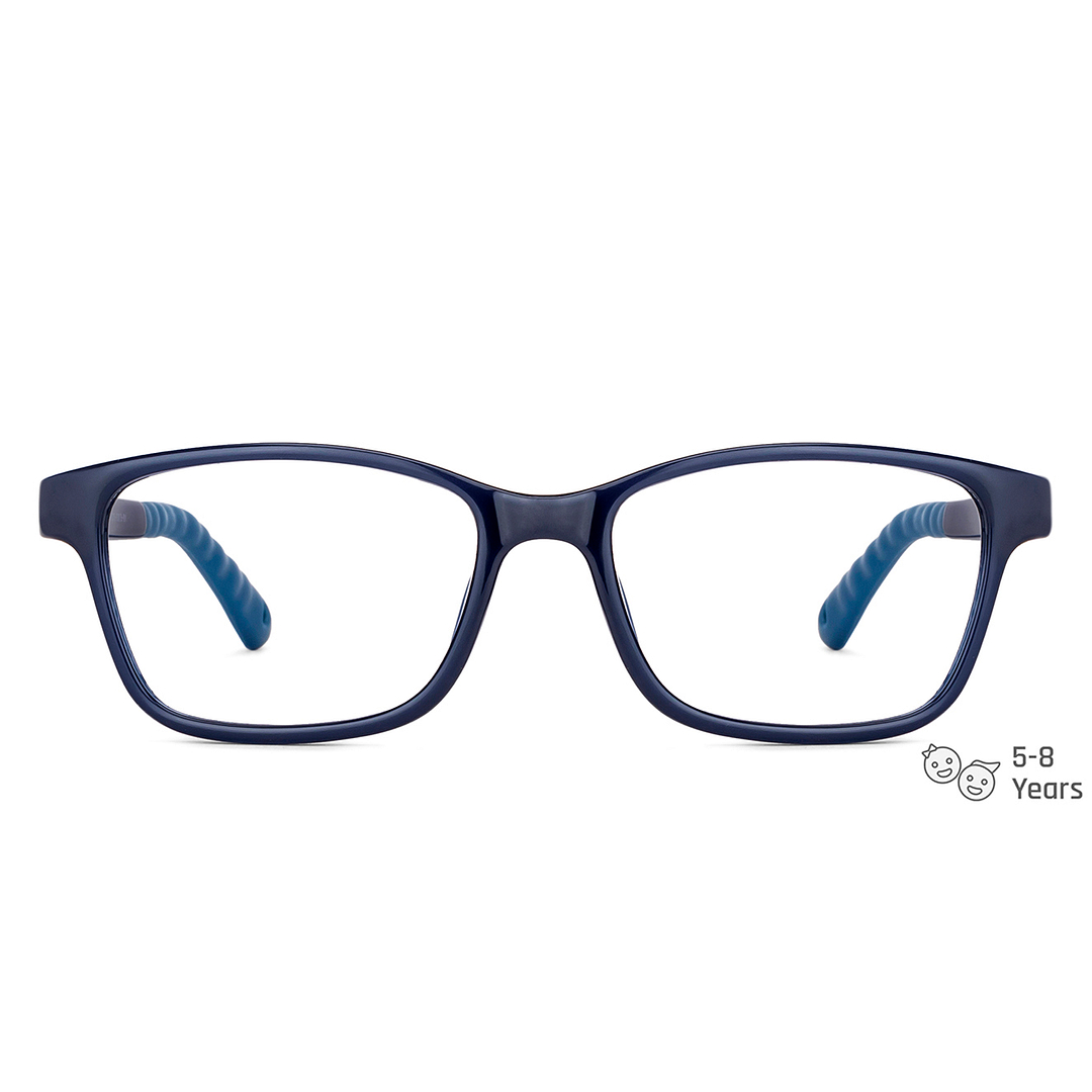 Hooper Screen Glasses Blue-Block Kids Computer Glasses: Blue Red Blue Full Rim Rectangle Kids  5-8 yrs  Hooper TR Flex Hooper HP E10038M-C1 left side