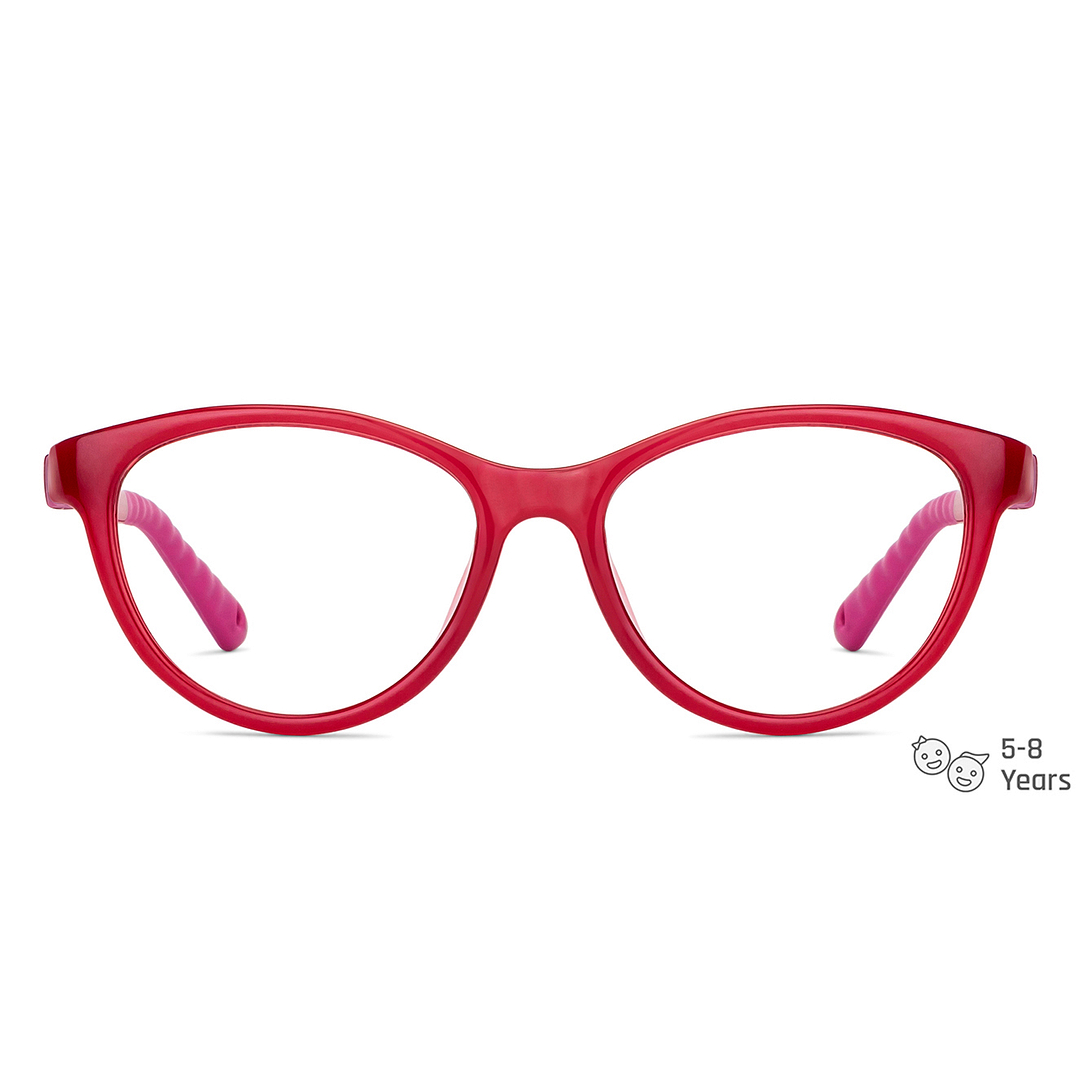 Hooper Screen Glasses Blue-Block Kids Computer Glasses: Red Full Rim Cat Eye Kids  5-8 yrs  Hooper Digi Hooper HP E10042M-C1 left side