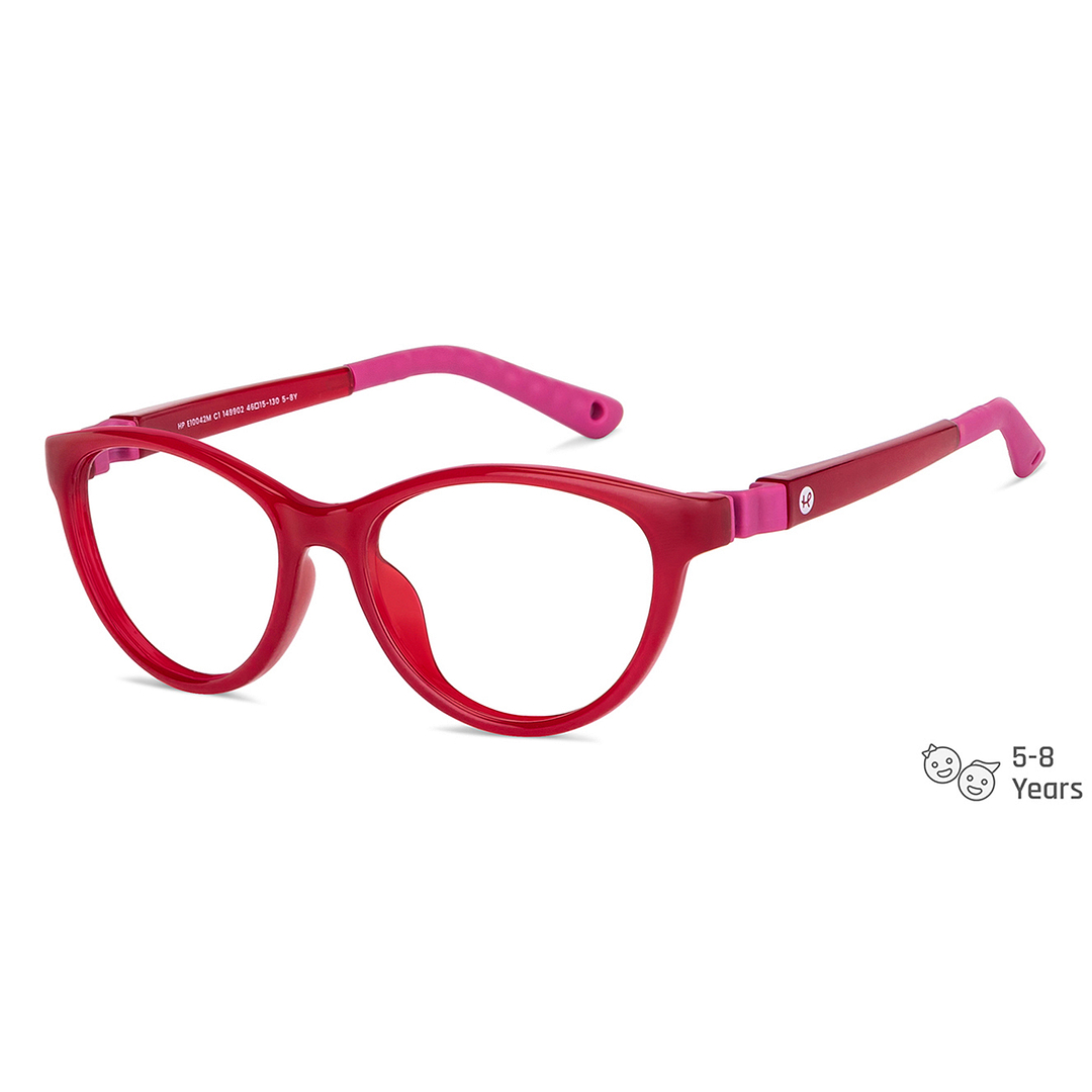 Hooper Screen Glasses Blue-Block Kids Computer Glasses: Red Full Rim Cat Eye Kids  5-8 yrs  Hooper Digi Hooper HP E10042M-C1 right side