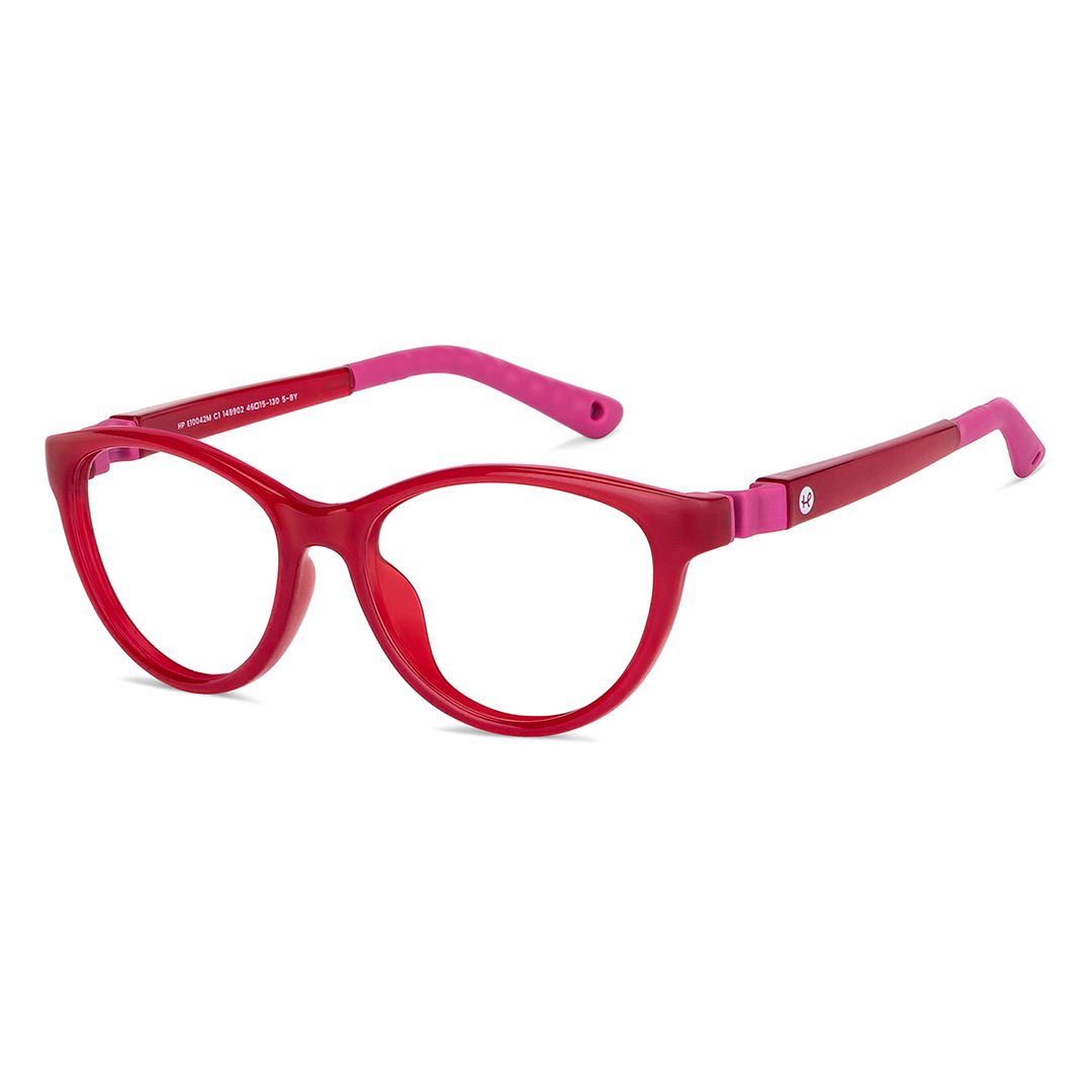 Hooper Screen Glasses Blue-Block Kids Computer Glasses: Red Full Rim Cat Eye Kids  5-8 yrs  Hooper Digi Hooper HP E10042M-C1 left side