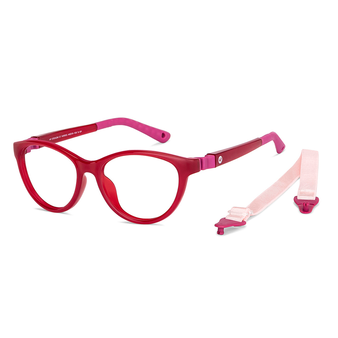 Hooper Screen Glasses Blue-Block Kids Computer Glasses: Red Full Rim Cat Eye Kids  5-8 yrs  Hooper Digi Hooper HP E10042M-C1 left side