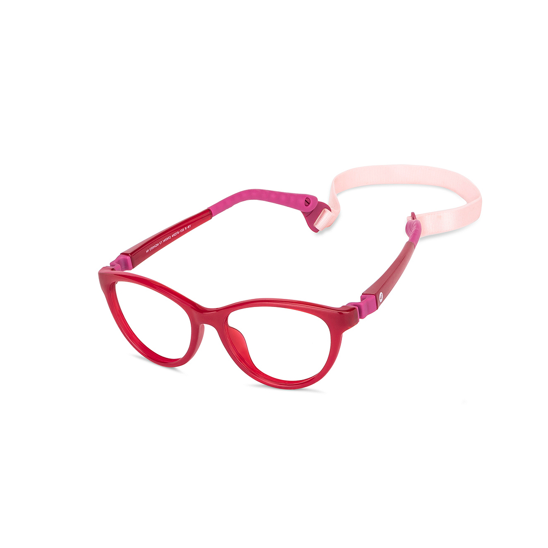 Hooper Screen Glasses Blue-Block Kids Computer Glasses: Red Full Rim Cat Eye Kids  5-8 yrs  Hooper Digi Hooper HP E10042M-C1 right side