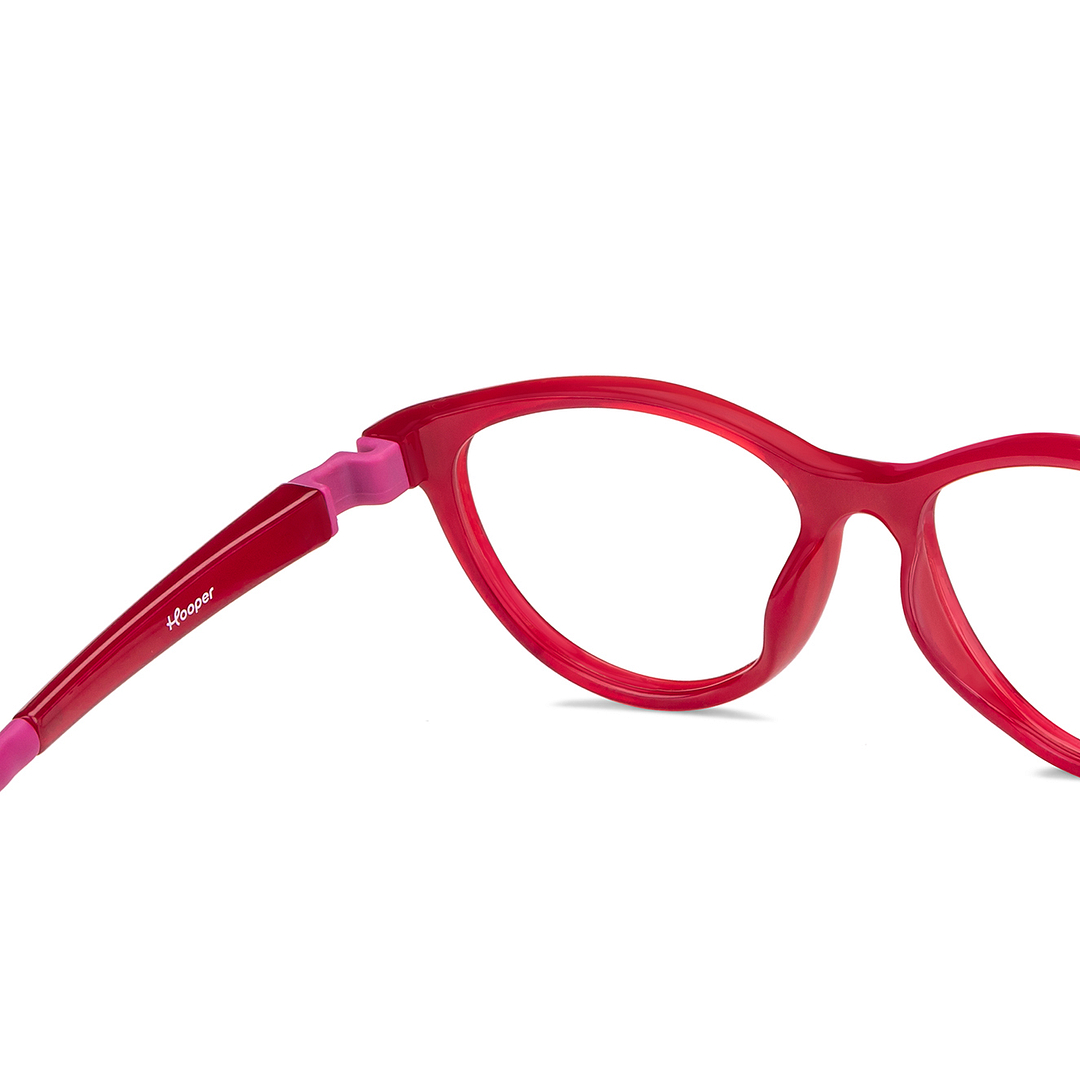 Hooper Screen Glasses Blue-Block Kids Computer Glasses: Red Full Rim Cat Eye Kids  5-8 yrs  Hooper Digi Hooper HP E10042M-C1 right side