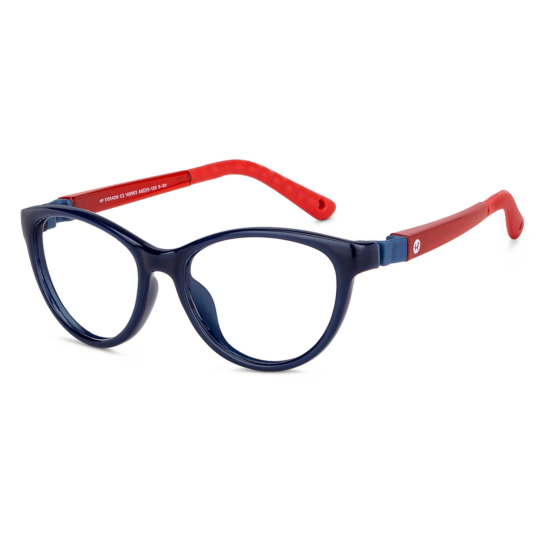 Hooper Screen Glasses Blue-Block Kids Computer Glasses: Blue Marron Red Full Rim Cat Eye Kids  5-8 yrs  Hooper Digi Hooper HP E10042M-C2 left side