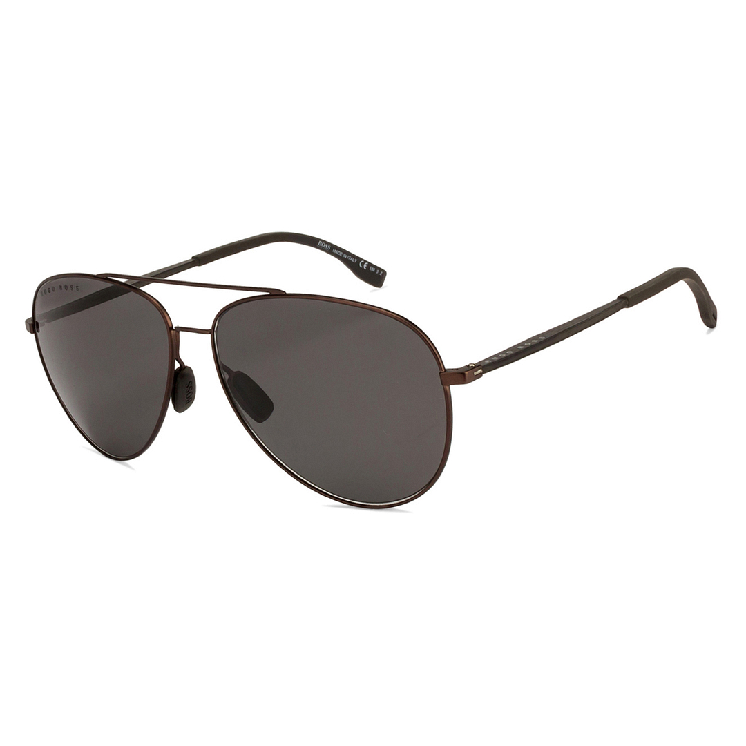 BRANDED Light Brown Full Rim Aviator right side