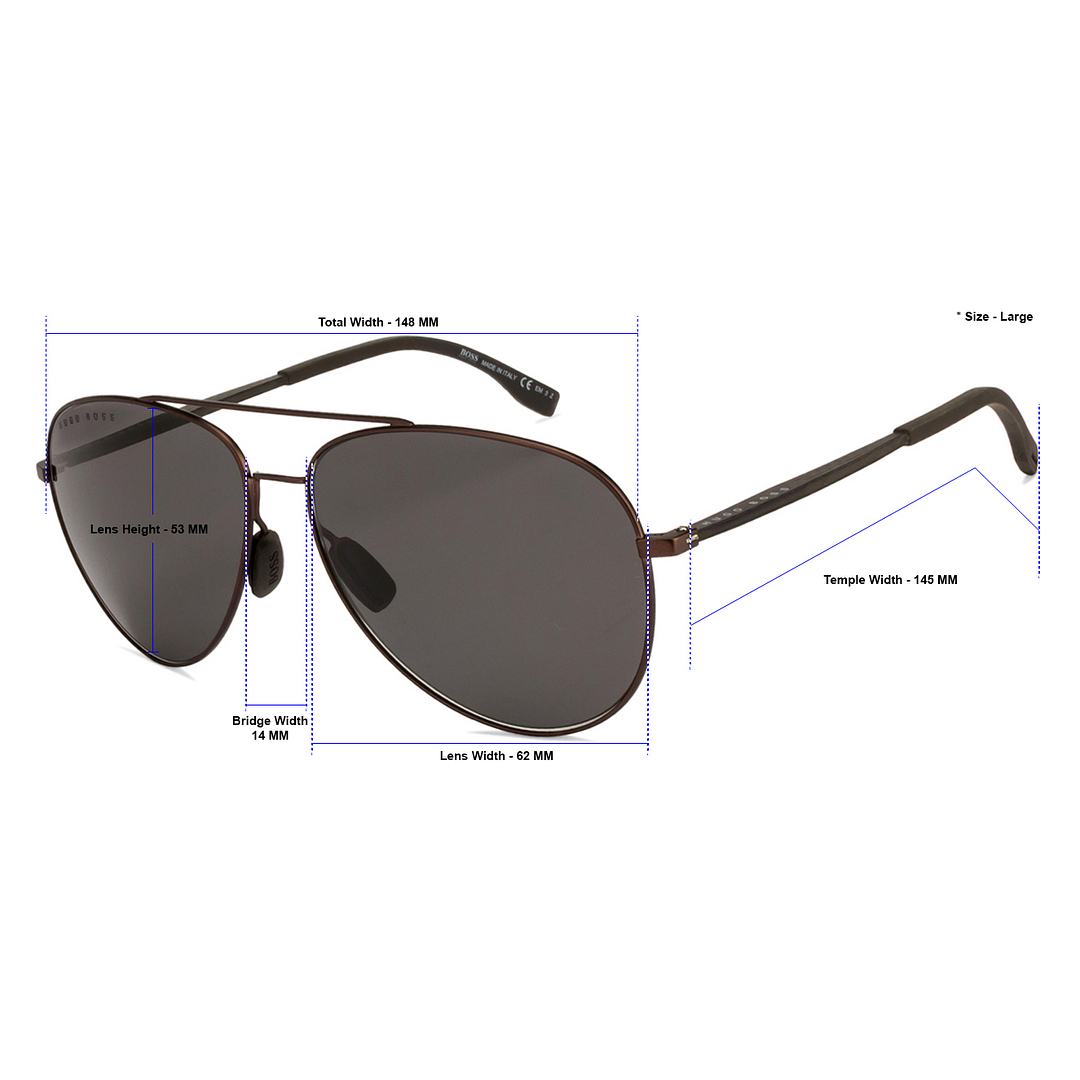 BRANDED Light Brown Full Rim Aviator left side