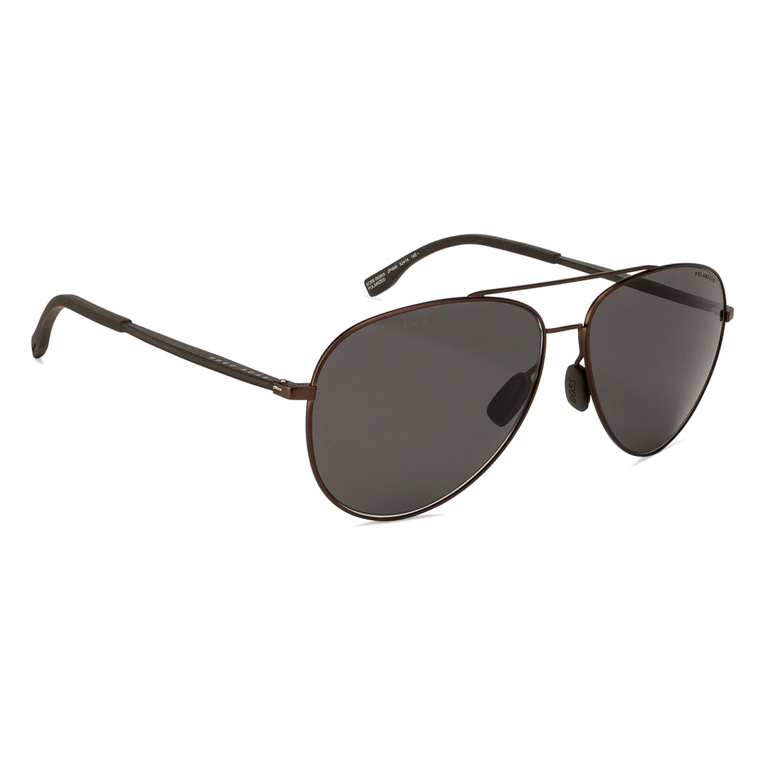 BRANDED Light Brown Full Rim Aviator right side