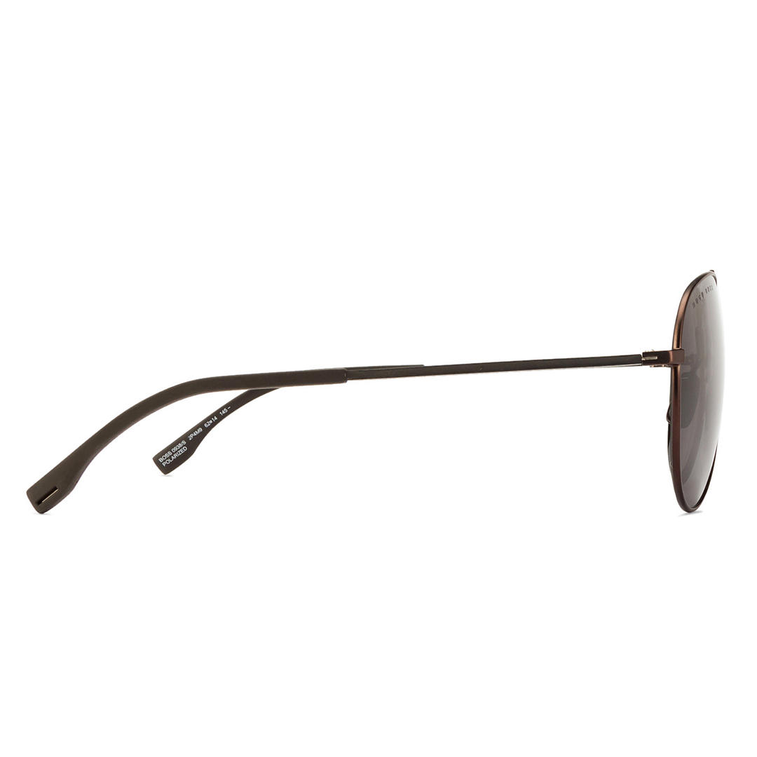 BRANDED Light Brown Full Rim Aviator left side