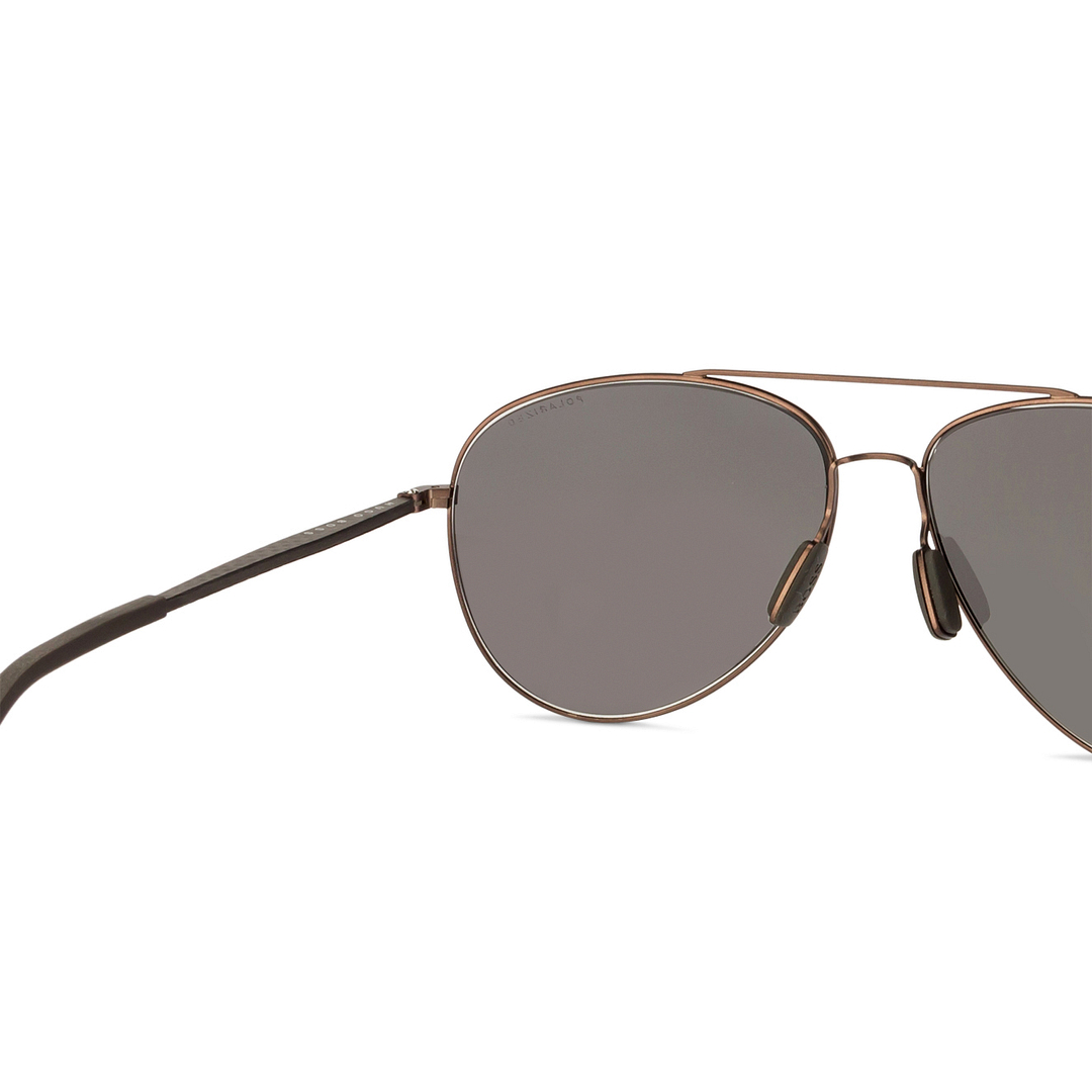 BRANDED Light Brown Full Rim Aviator right side