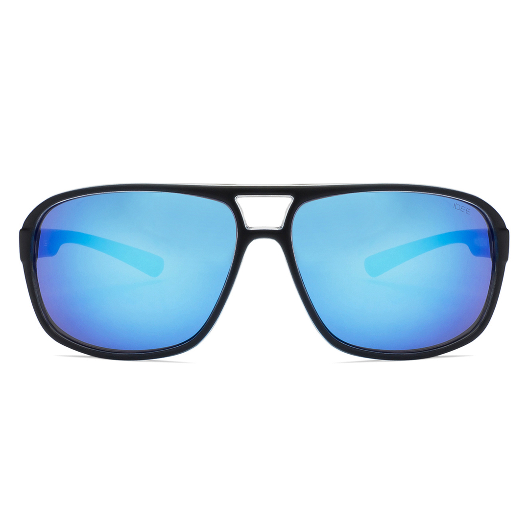Buy IDEE DU 1914 Large Size:62 Black Transparent Black Blue Mirror