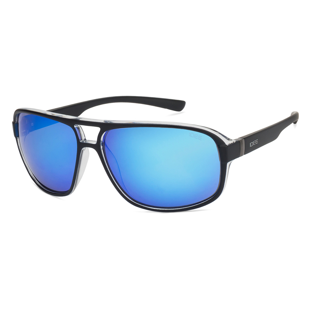 Buy IDEE DU 1914 Large Size:62 Black Transparent Black Blue Mirror