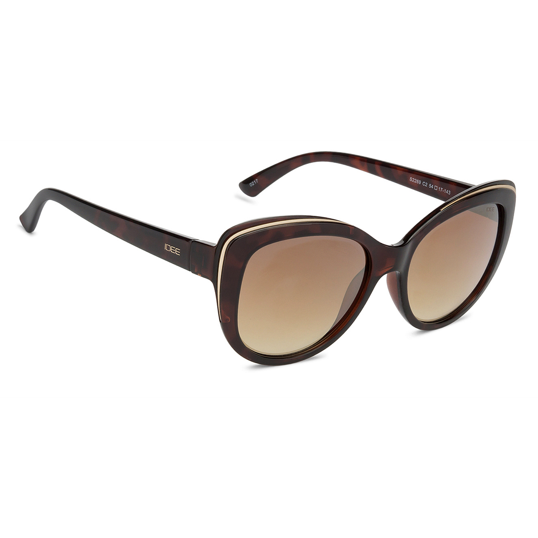 BRANDED Gold Full Rim Cat Eye left side
