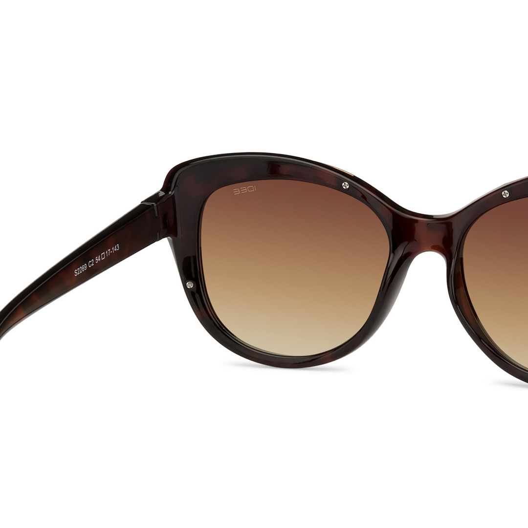 BRANDED Gold Full Rim Cat Eye left side