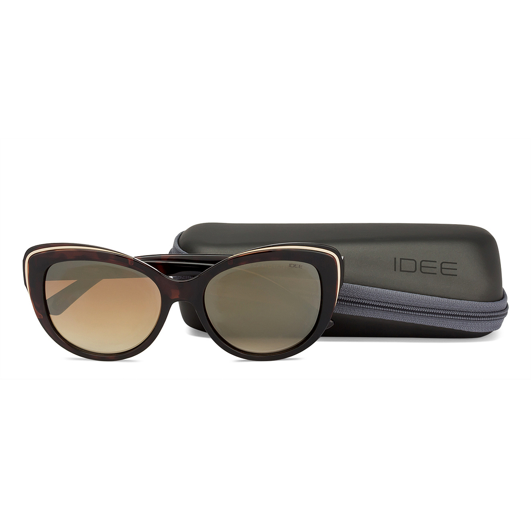 BRANDED Gold Full Rim Cat Eye left side