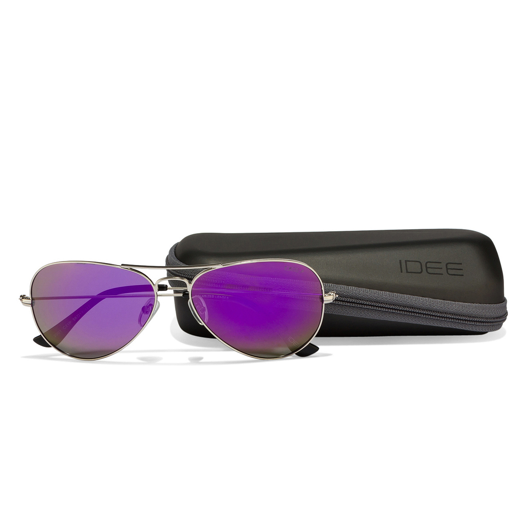 IDEE Silver Full Rim Aviator left side