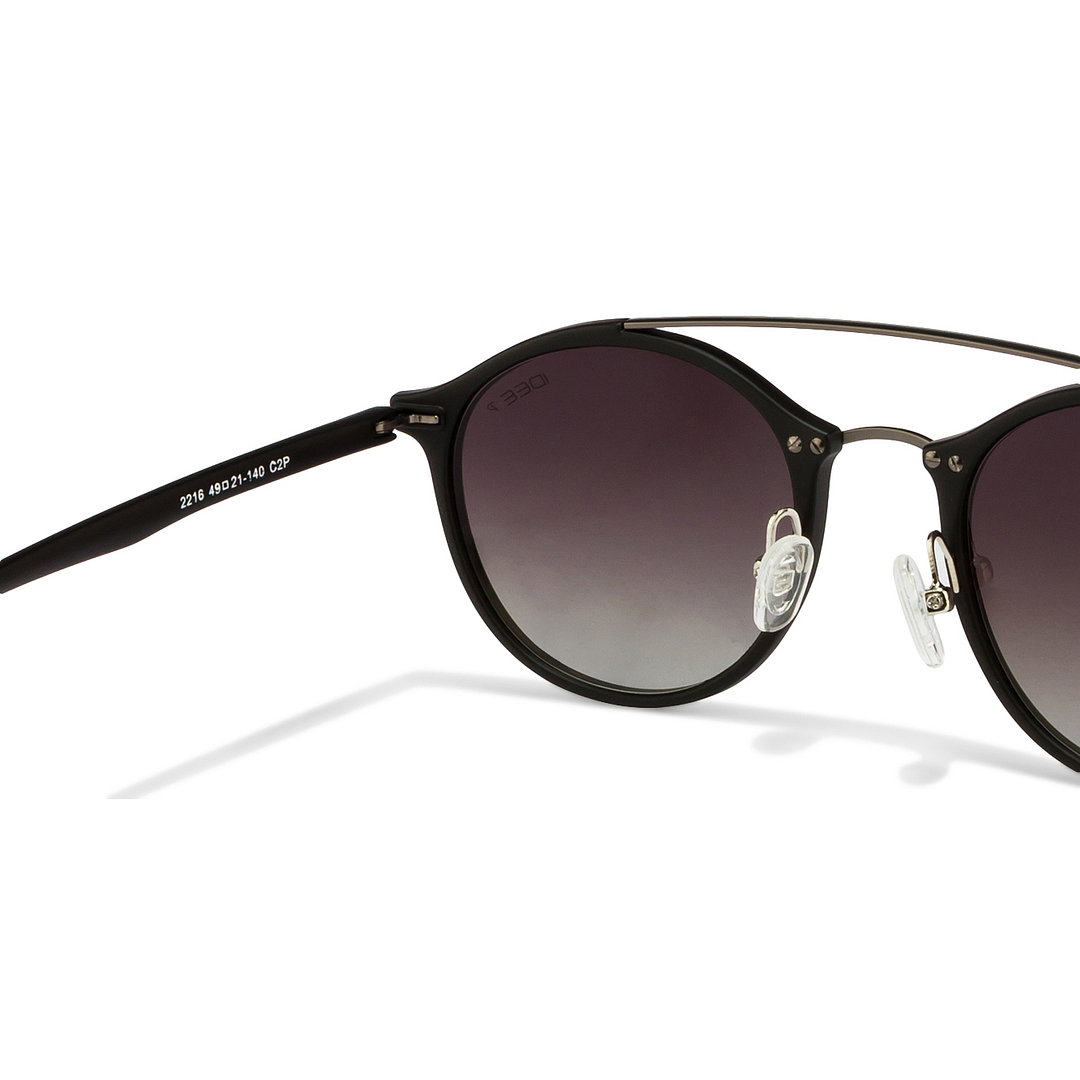 BRANDED Black Full Rim Round left side