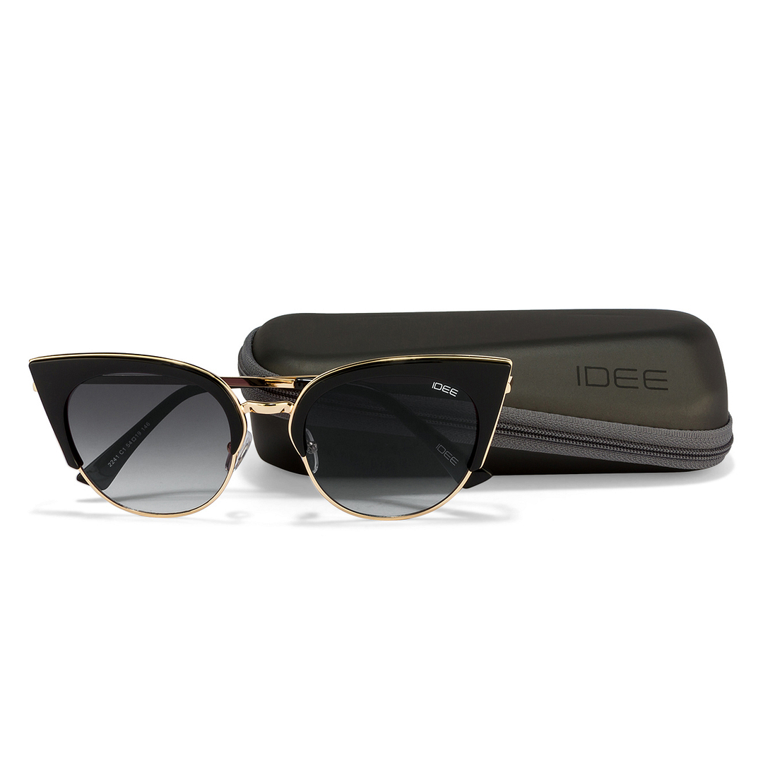BRANDED Gold Full Rim Cat Eye left side
