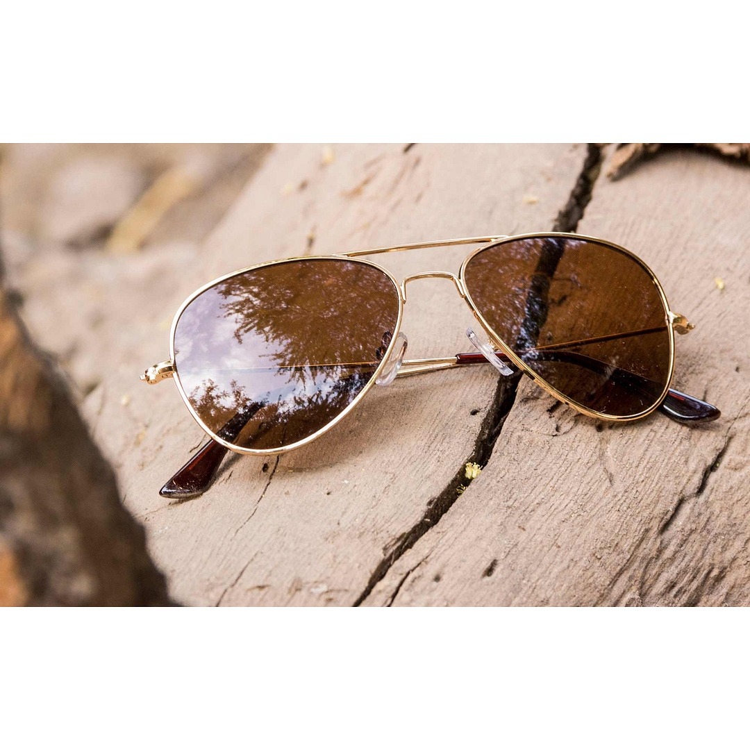 Vincent Chase Online Brown Full Rim Aviator left side