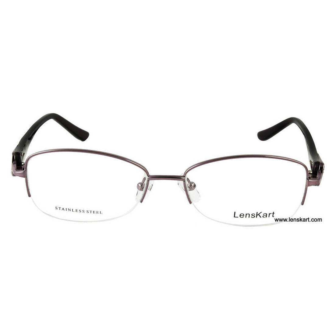 BRANDED Purple Half Rim Round left side