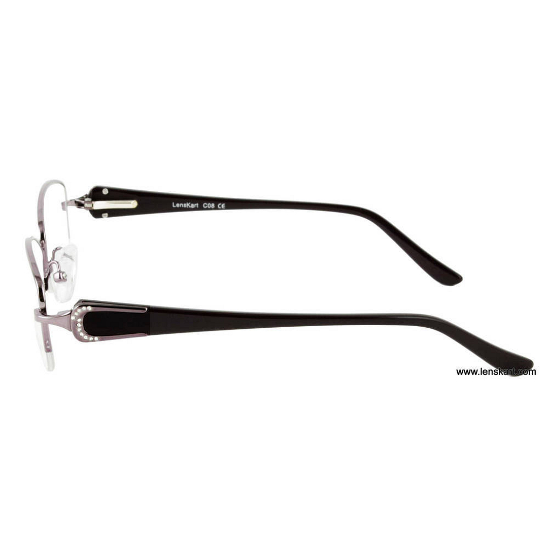 BRANDED Purple Half Rim Round left side