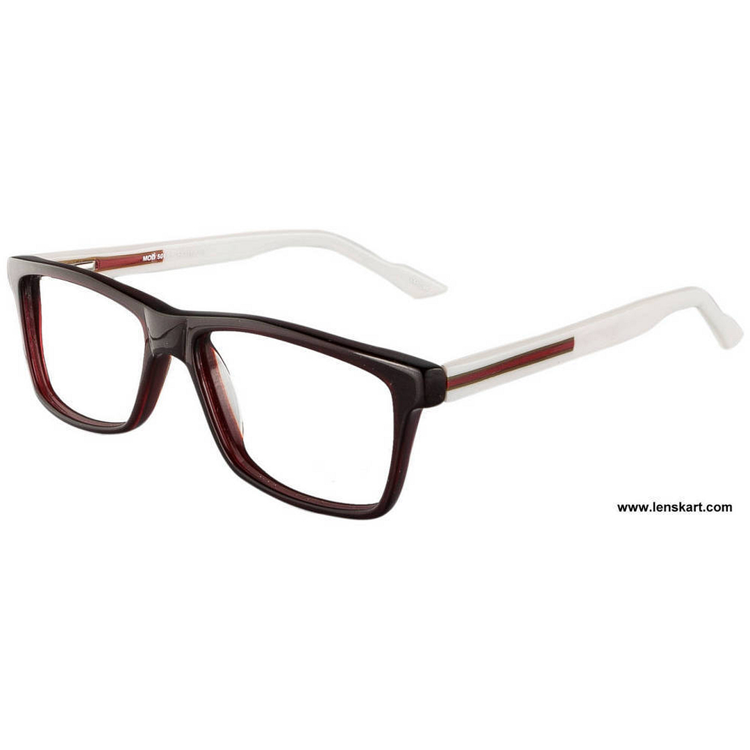 BRANDED White Full Rim Rectangle right side