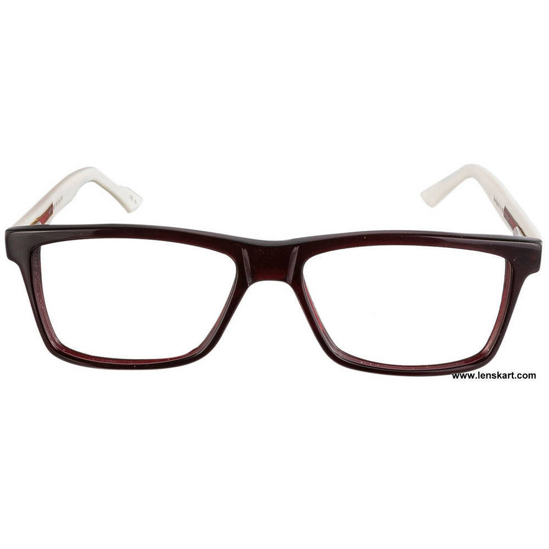 BRANDED White Full Rim Rectangle right side